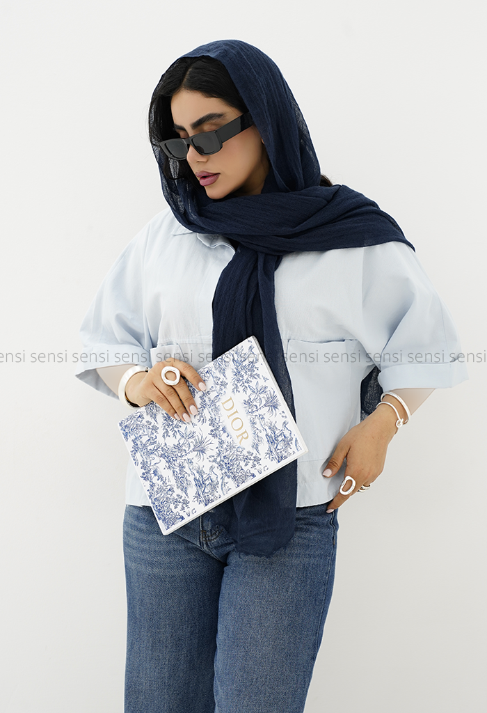 شومیز لینن دکمه مخفی کد1005906